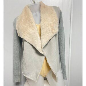 Jealous Tomato Faux Suede Sweater Knit Open Asymmetric Sweater Size Small